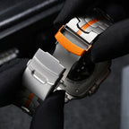 AurumForge Apple Watch Band, Stainless Steel Metal Strap With Butterfly Clasp