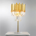 Elyra Crystal Accent Floor & Table Lamp, Modern Stainless Steel