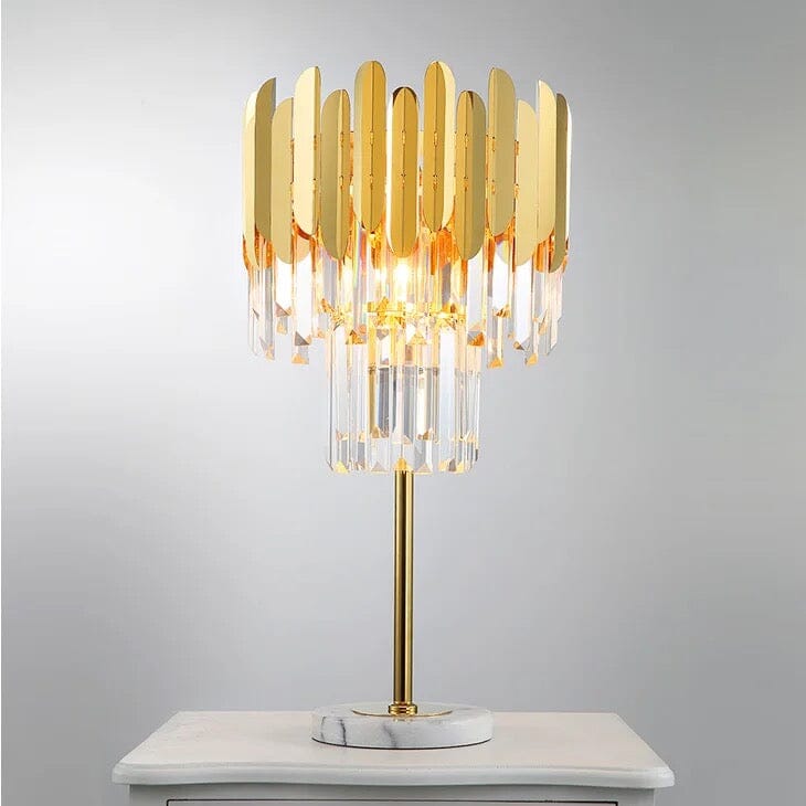 Elyra Crystal Accent Floor & Table Lamp, Modern Stainless Steel