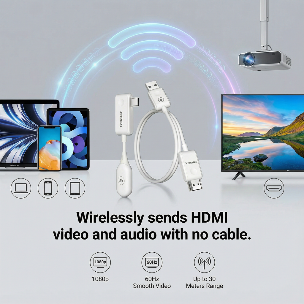 Bezdrátová sada HDMI vysílače a přijímače typu plug-and-play | Fioriscas