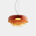 FjordLumen glazen hanglamp, warme ledgloed, ontwerp met meerdere niveaus
