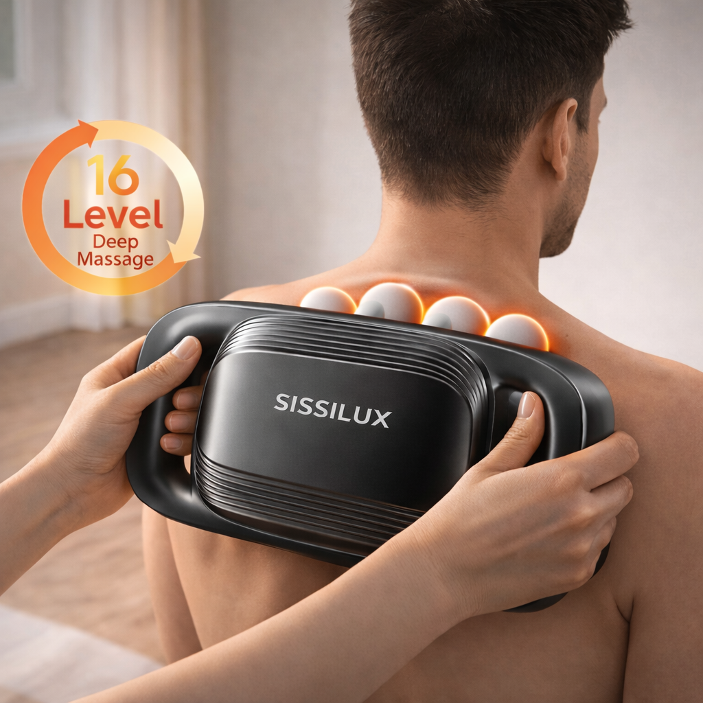 Body Reset – 20-hoved fulddækkende massager med rødt lys og dyb percussion lindring | Fioriscas