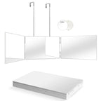 Foldable 3-way mirror with hook for make-up, hair styling & shaving - Fioriscas
