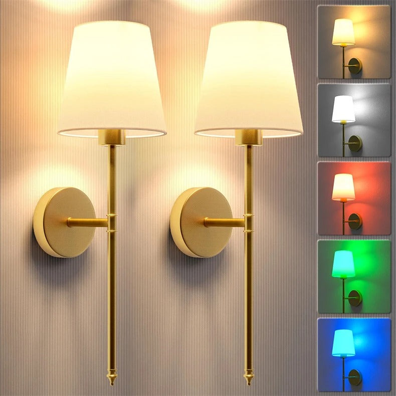 NovaGlow Dimmable LED Wall Sconces, Cordless 2-Pack