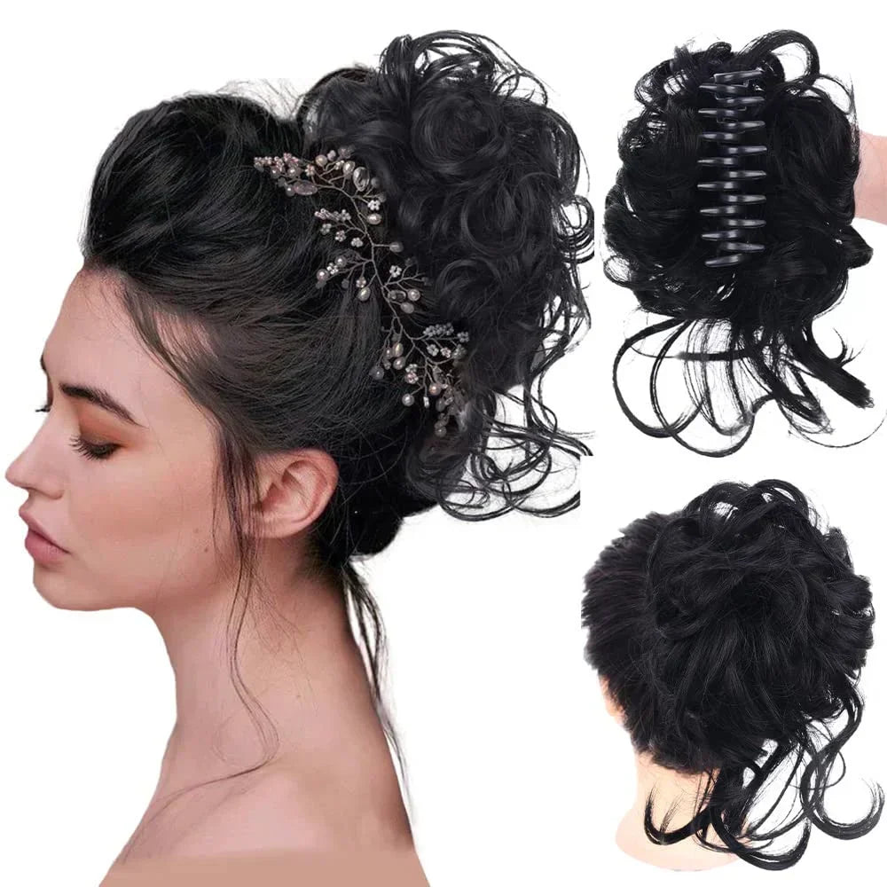 Curly Hair Bun – Clip-in Hair Piece with Volume and Natural Look