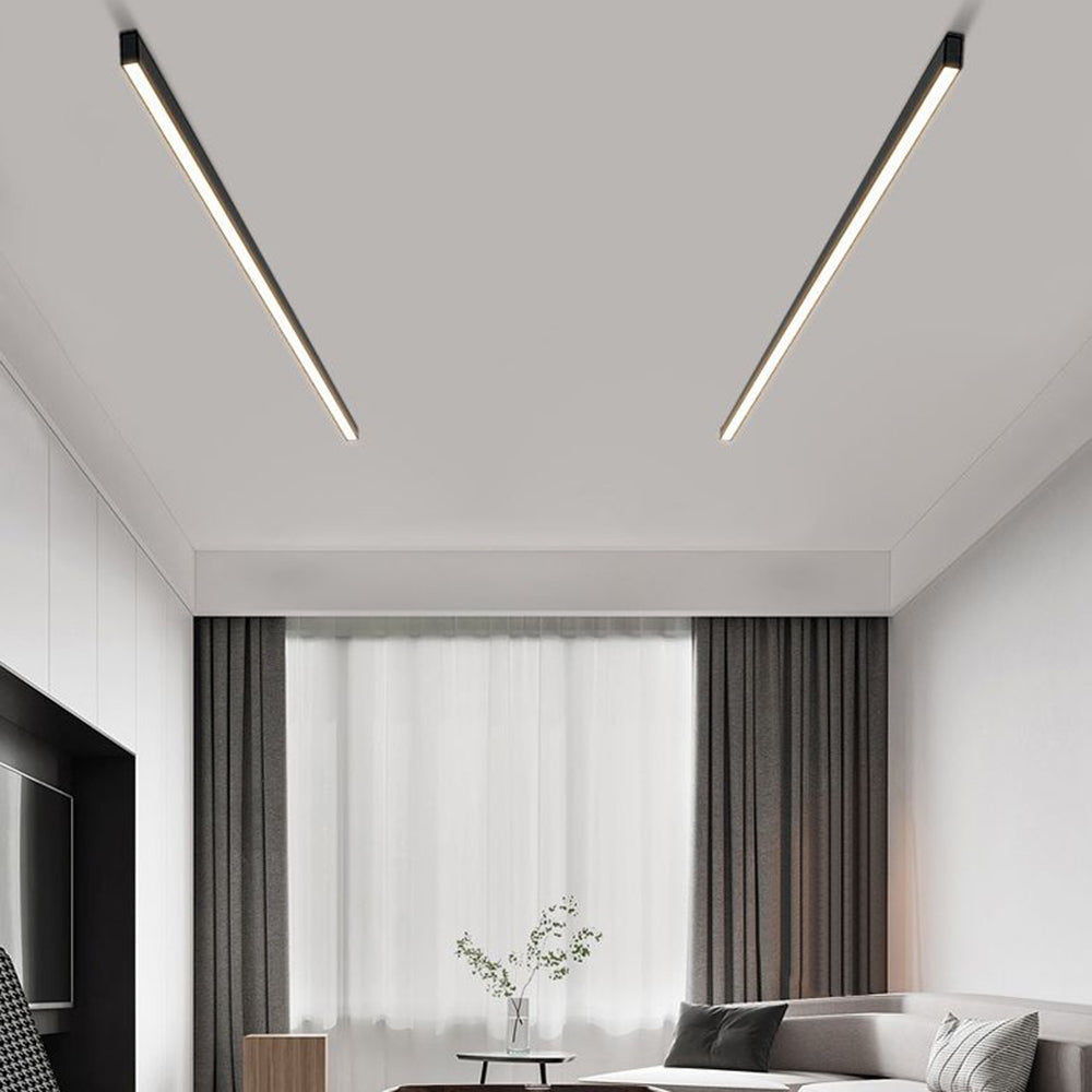 Noirline lineær LED-loftslampe, sort finish, 4 længder
