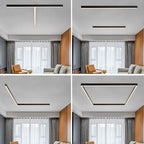 Solin lineær sort loftslampe/væglampe | Fioriscas