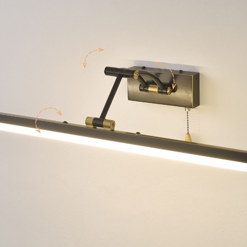 Arisha lineaire boog lichtpalen metaal zwart kaptafel muurlamp | Fioriscas