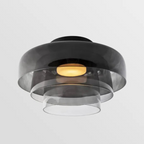 Håndlavet loftslampe i glas, Lumenweave nordisk design med flere niveauer