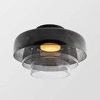 Håndlavet loftslampe i glas, Lumenweave nordisk design med flere niveauer