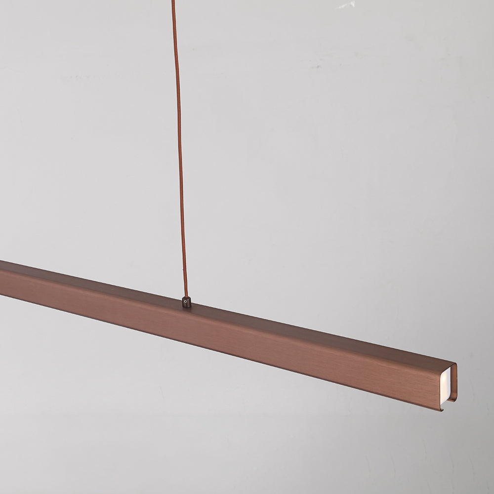 Nexis Linear-Frame LED Pendant Light, Black & Brown Finish