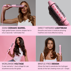 Infrared Ceramic Round Brush With LCD Display for Shine and Volume Curl | Fioriscas