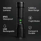 AstraForge Titan Tactical Flashlight, Rechargeable 100,000 Lumen LED