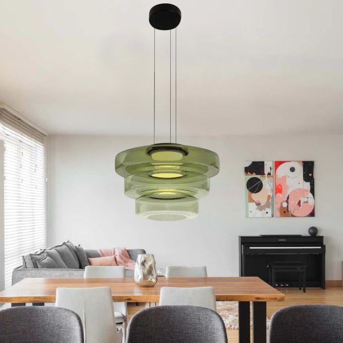 Asteron Bauhaus lasikatto-riippuvalaisin, 3 lasisävyä