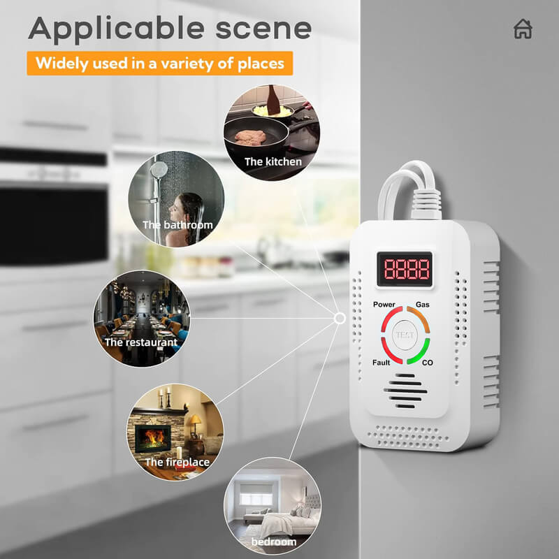 2-in-1 Home Alarm For Gas Leaks, Carbon Monoxide Detection