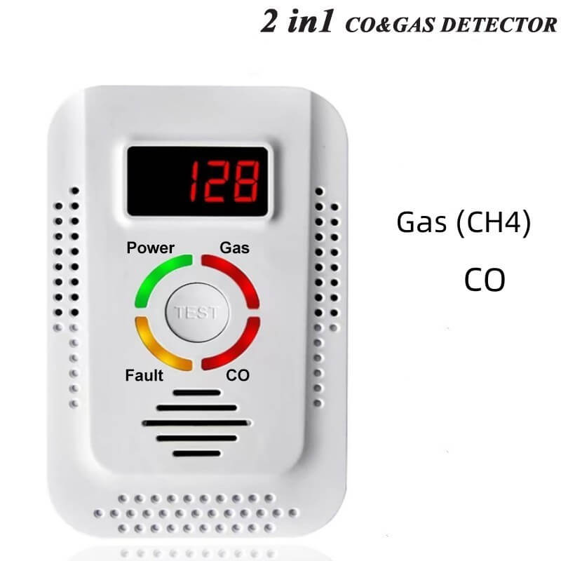 2-in-1 Home Alarm For Gas Leaks, Carbon Monoxide Detection