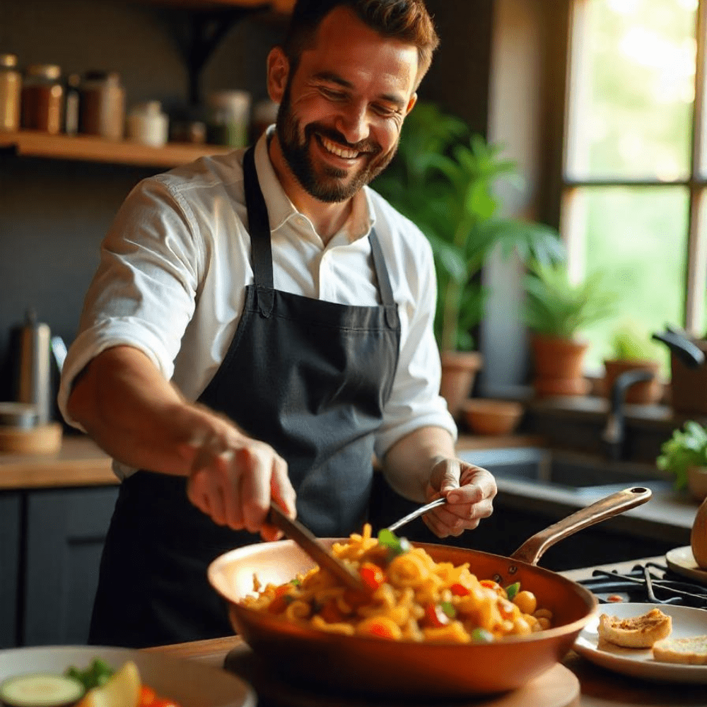 Professionell kopparpanna med non-stick-beläggning och perfekt värmefördelning - Fioriscas