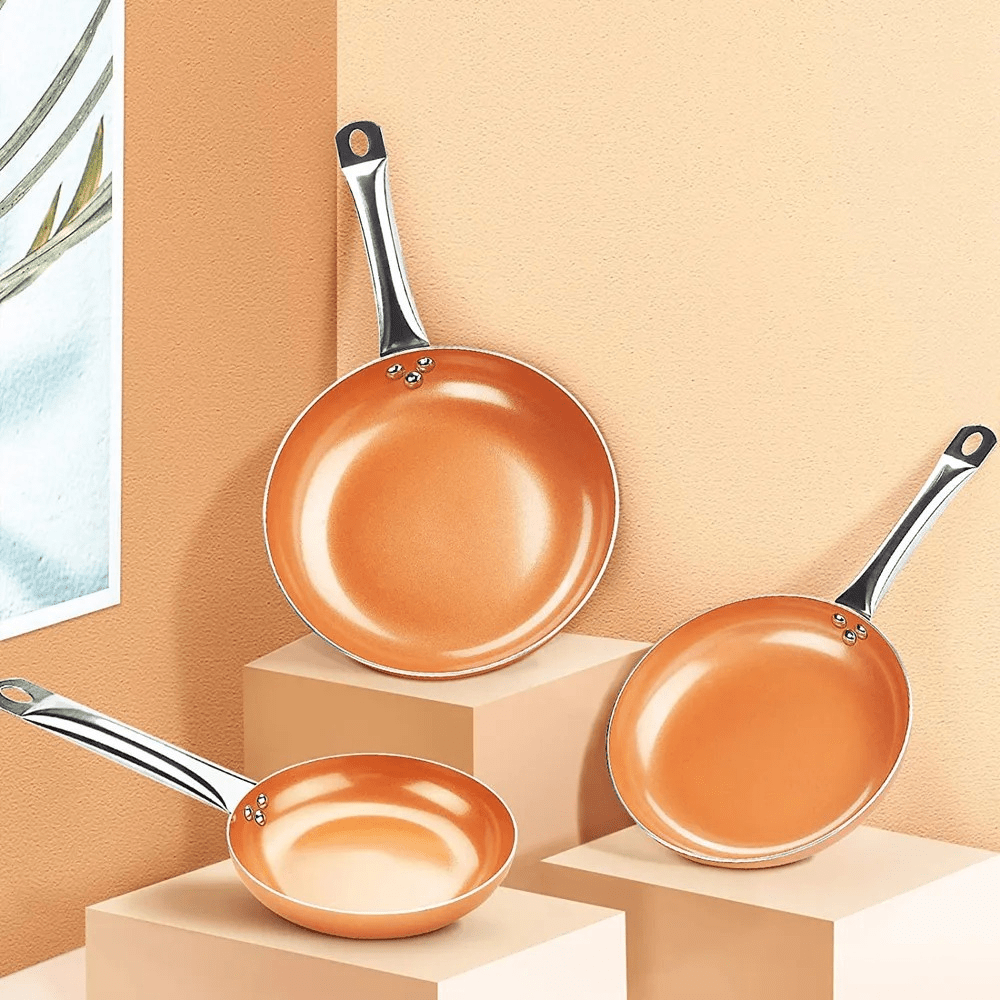 Professionell kopparpanna med non-stick-beläggning och perfekt värmefördelning - Fioriscas