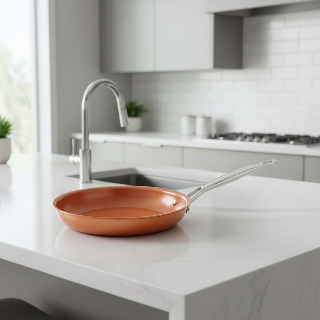 Professionell kopparpanna med non-stick-beläggning och perfekt värmefördelning - Fioriscas