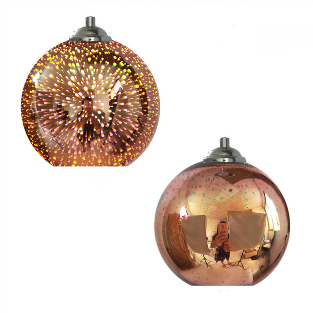 Prismora Glass Dome Pendant Light, Multicolor 3D Confetti Glass