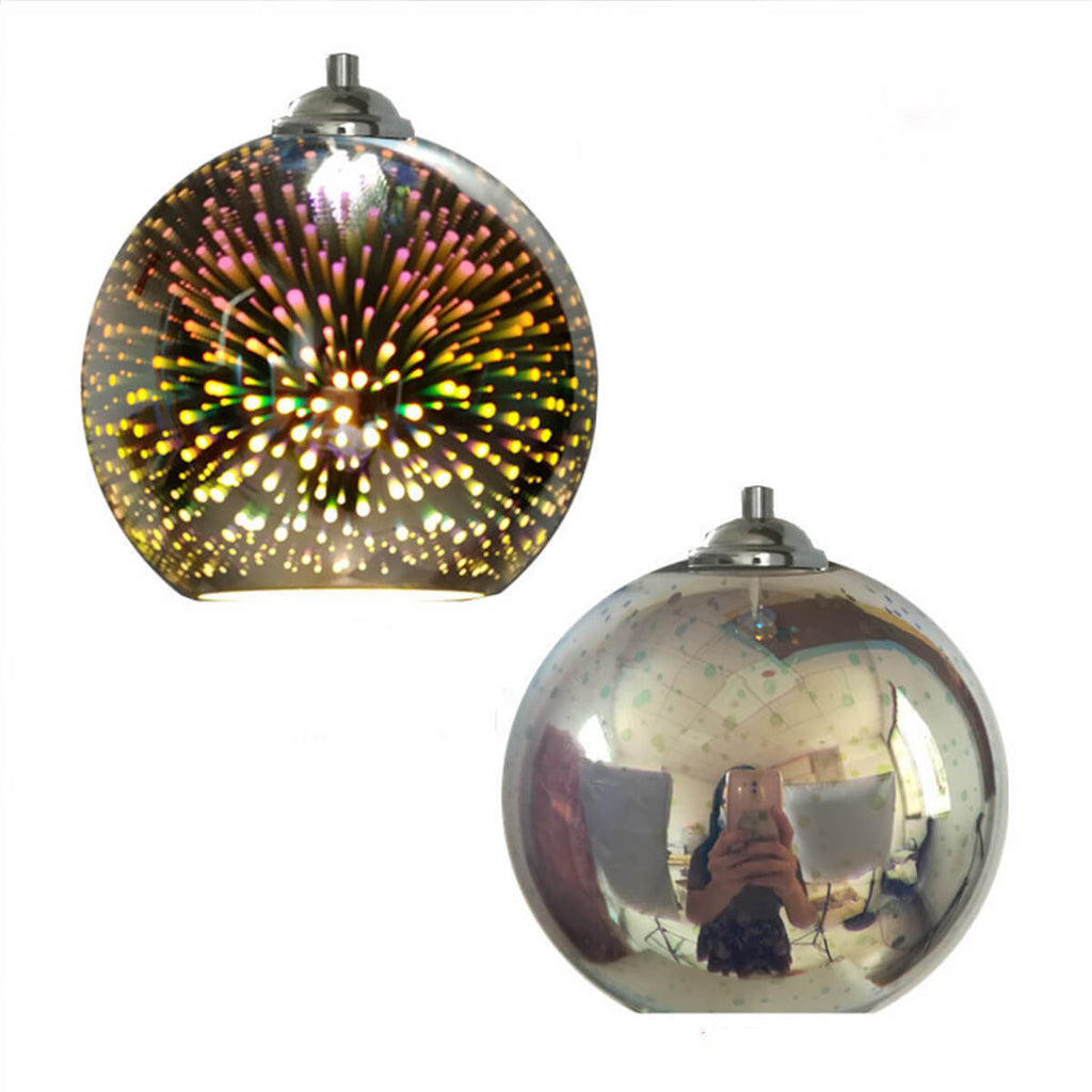 Prismora Glass Dome Pendant Light, Multicolor 3D Confetti Glass
