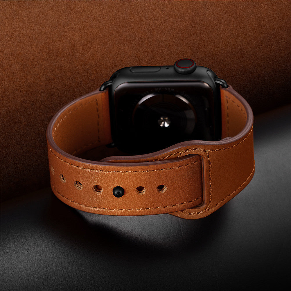 Vegansk læderrem med løkke til Apple Watch, stift og foldelukning