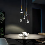 LumenAria Nordic Metal Pendant Light With A Water-Drop Silhouette For Stairs