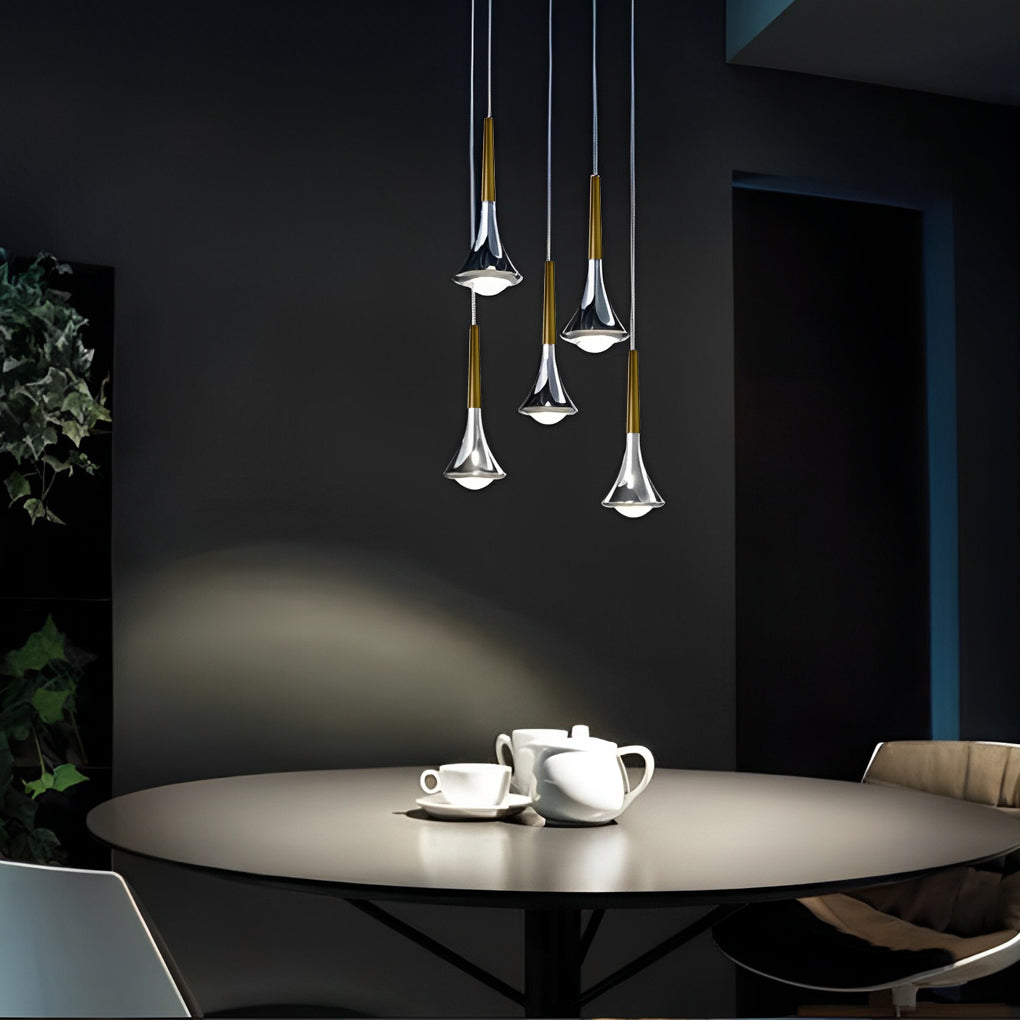LumenAria Nordic Metal Pendant Light With A Water-Drop Silhouette For Stairs