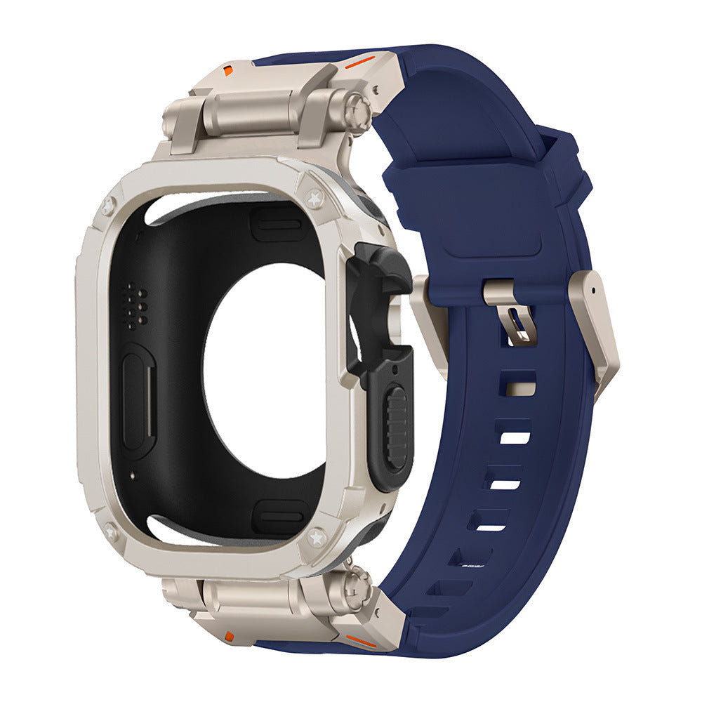RavenTac Rugged Fluoro Rubber Band with 2-in-1 Case for Apple Watch