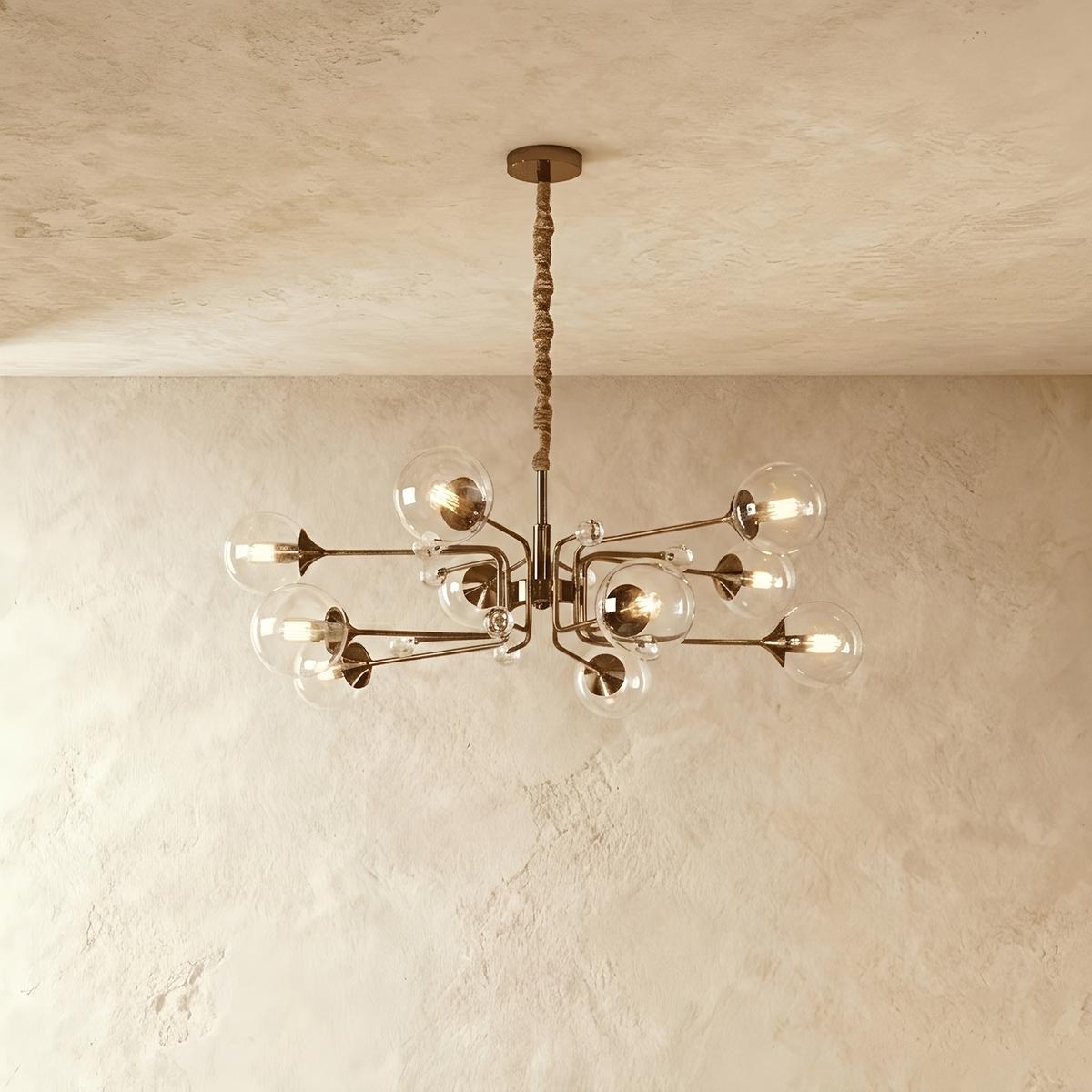 Luxusní skleněný lustr Lumora pro elegantní obytné prostory
