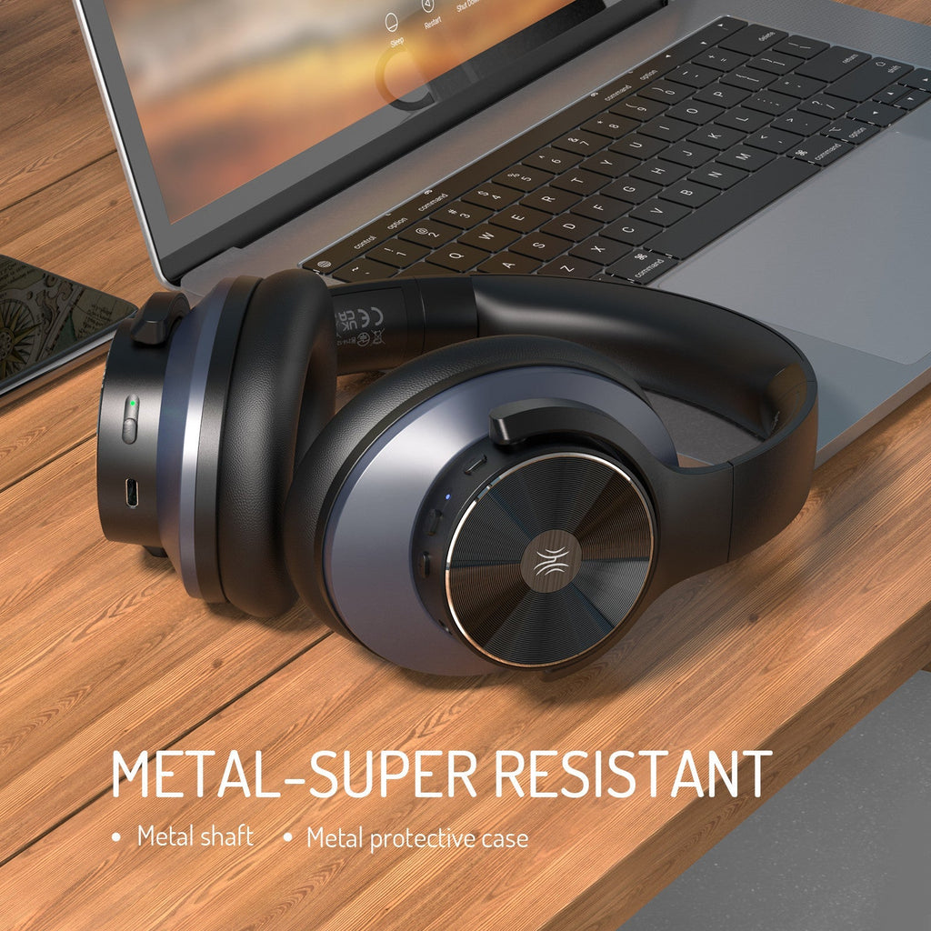 Draadloze over-earhoofdtelefoon met hybride ruisonderdrukking en Bluetooth 5.0