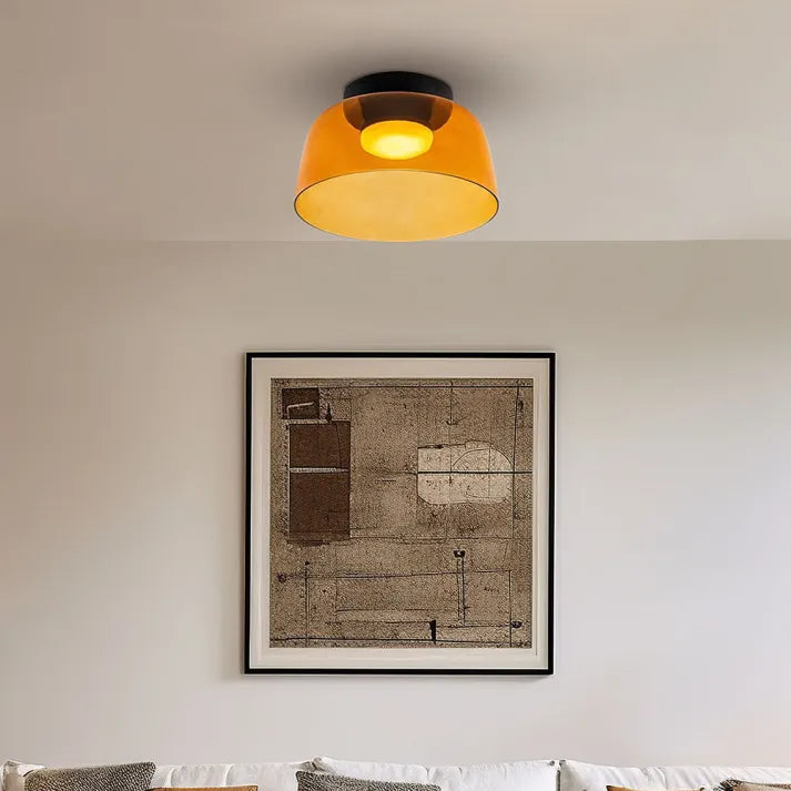 Håndlavet loftslampe i glas, Lumenweave nordisk design med flere niveauer