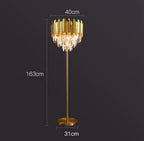 Elyra Crystal Accent Floor & Table Lamp, Modern Stainless Steel