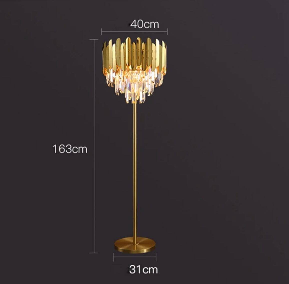 Elyra Crystal Accent Floor & Table Lamp, Modern Stainless Steel