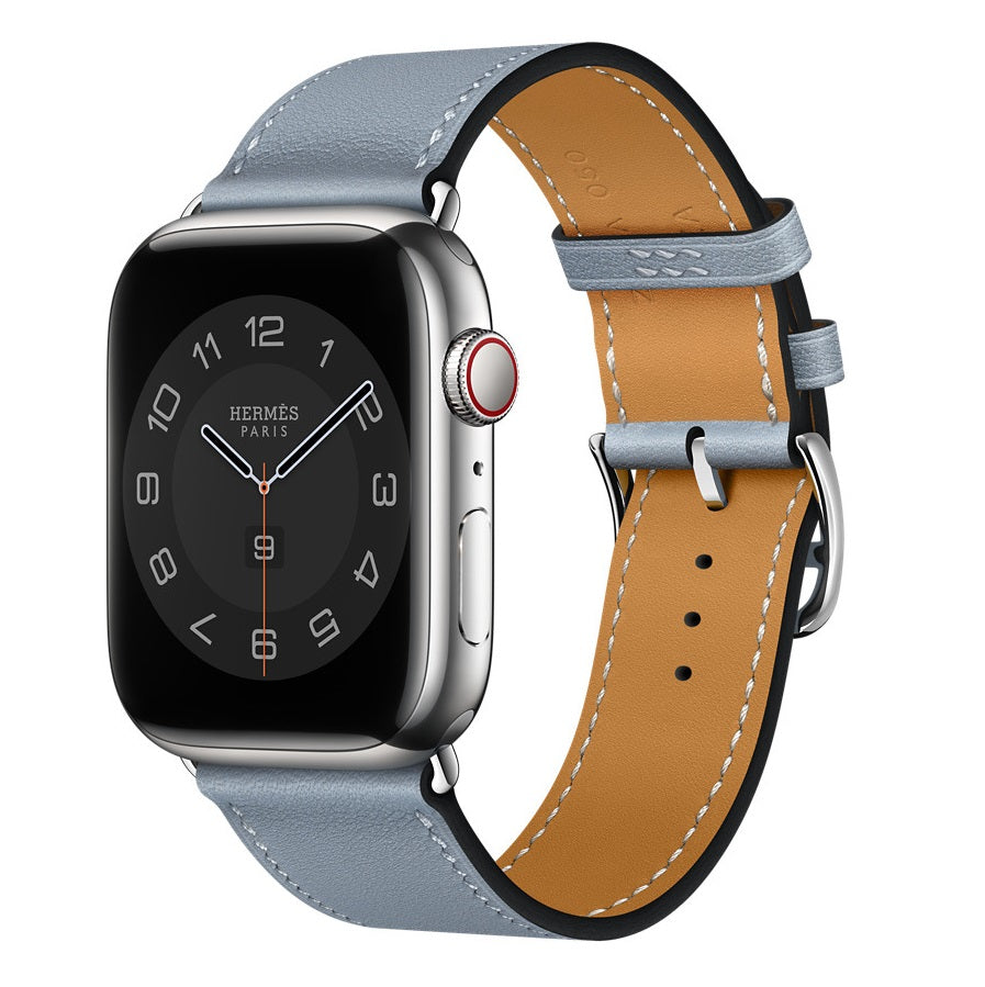 Bracelet Apple Watch en cuir véritable Marvelle, bande cousue main, 38-49 mm