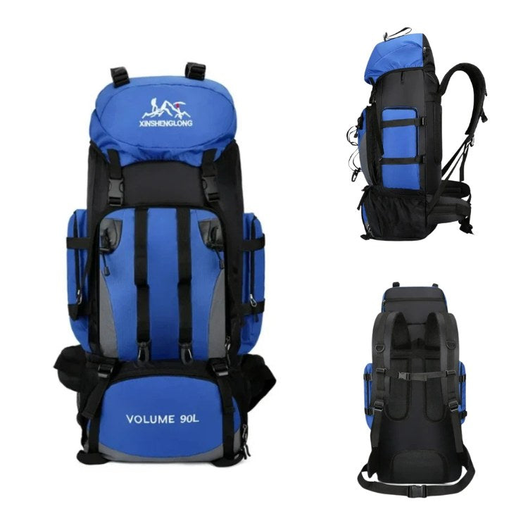 Ultralichte wandelrugzak van 90 liter, waterdicht ripstopmateriaal met regenhoes