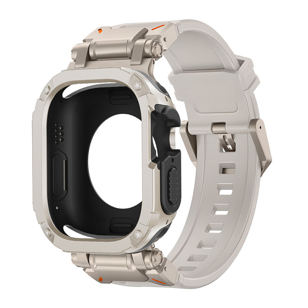 RavenTac Rugged Fluoro Rubber Band with 2-in-1 Case for Apple Watch