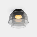 Håndlavet loftslampe i glas, Lumenweave nordisk design med flere niveauer