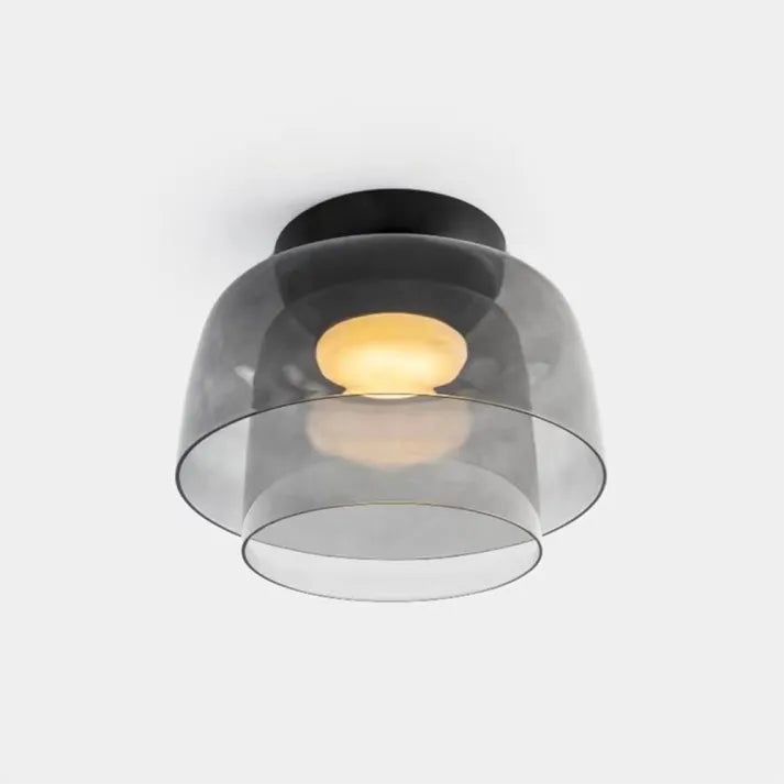 Håndlavet loftslampe i glas, Lumenweave nordisk design med flere niveauer