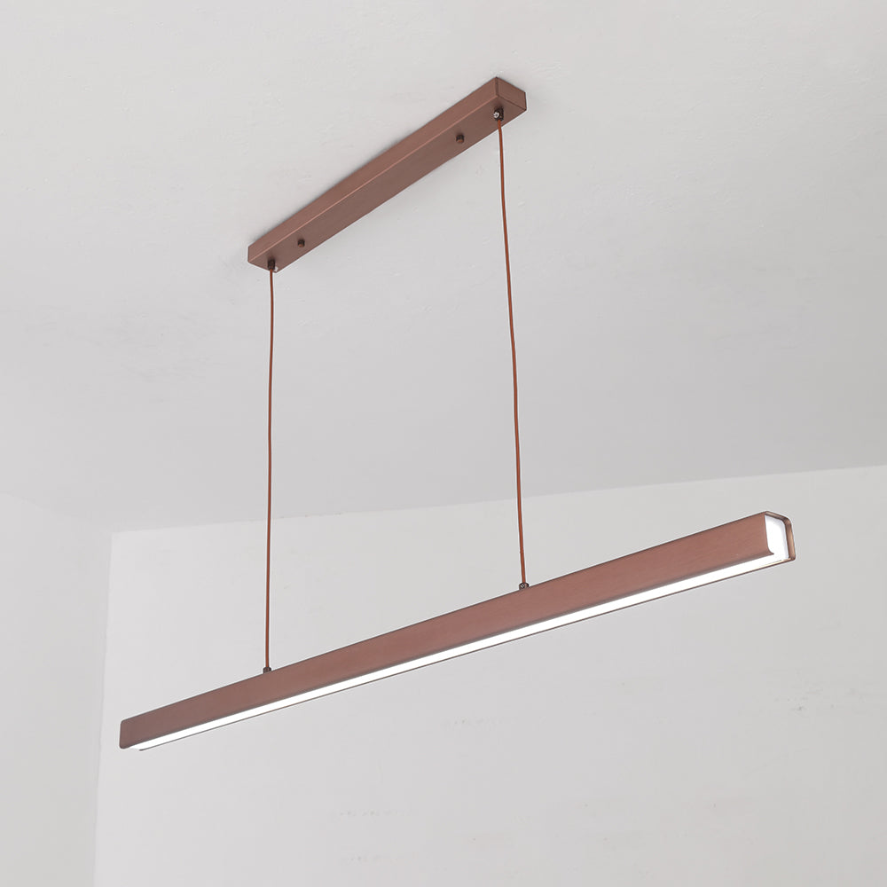 Nexis Linear-Frame LED Pendant Light, Black & Brown Finish