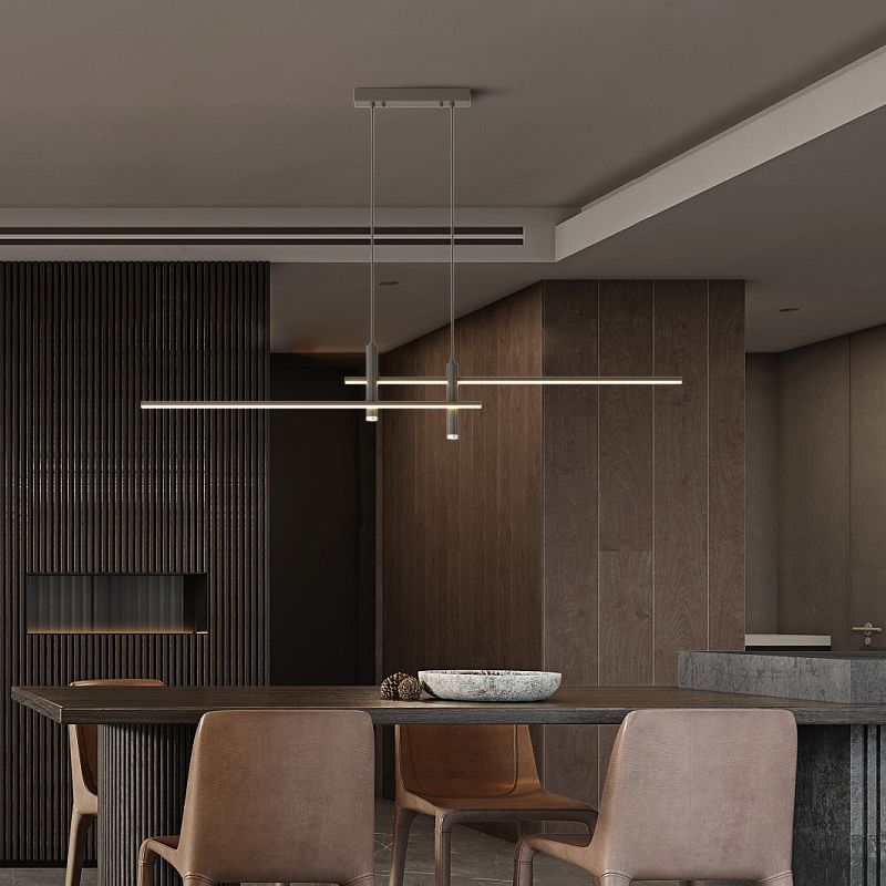 Pendelleuchte mit linearer Silhouette, Nexa LED-Esszimmerleuchte
