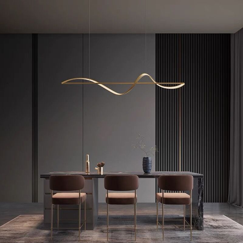 Zelin minimalistické designové vlnité závěsné světlo, kov, mosaz/černá | Fioriscas