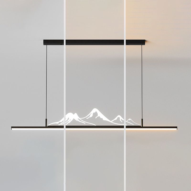 Suspension LED design Arisha en forme de montagne, noir/or | Fioriscas