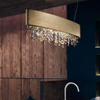 Kristy Moderne Krystal Pendellampe Sort/Hvid/Brun/Guld | Fioriscas