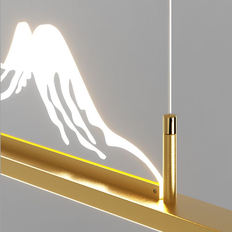 Suspension LED design Arisha en forme de montagne, noir/or | Fioriscas