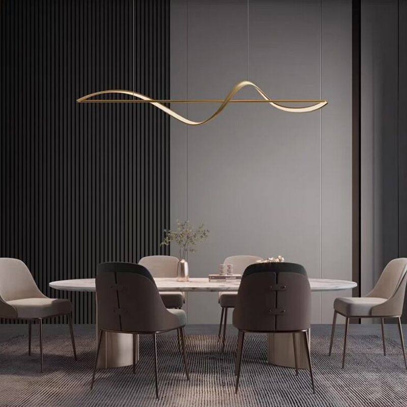 Zelin minimalistické designové vlnité závěsné světlo, kov, mosaz/černá | Fioriscas