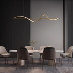 Zelin minimalistické designové vlnité závěsné světlo, kov, mosaz/černá | Fioriscas