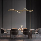 Zelin Pendant Light Wave Minimalist Designer, Metal, Brass/Black - Neutralighting
