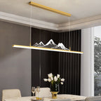 Arisha Designer Mountain Shape LED Pendant Light, Black/Gold - Neutralighting