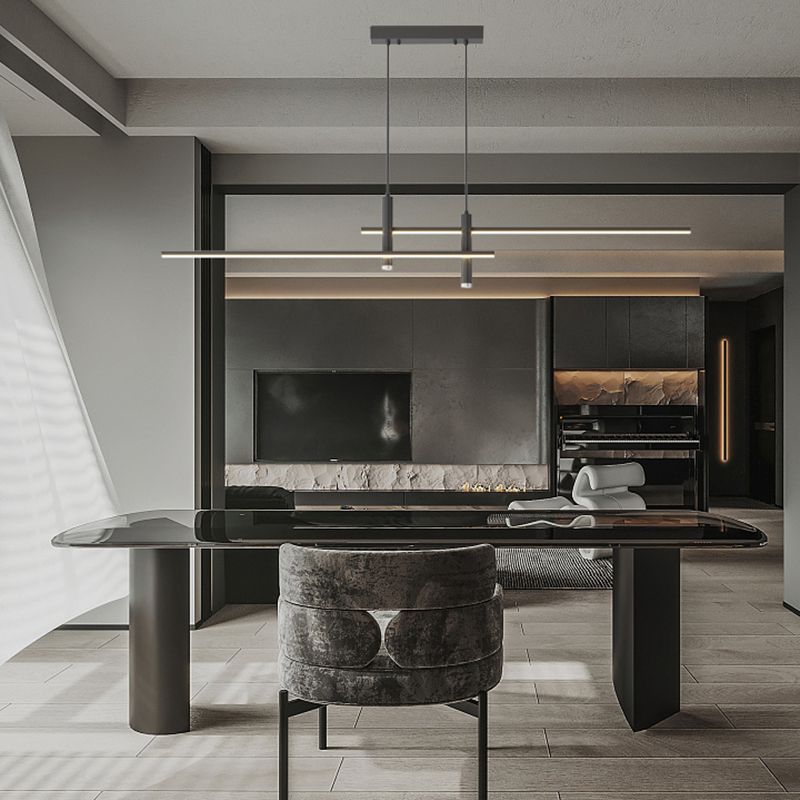 Pendelleuchte mit linearer Silhouette, Nexa LED-Esszimmerleuchte